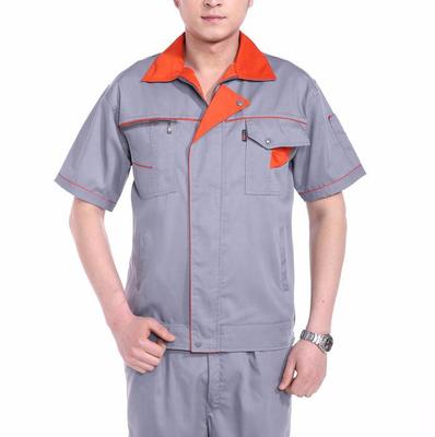 厦门宏合盛服装厂专业生产汽车美容工作服套装 短袖工程服夏装 汽修工作服 漳州工厂车间劳保服